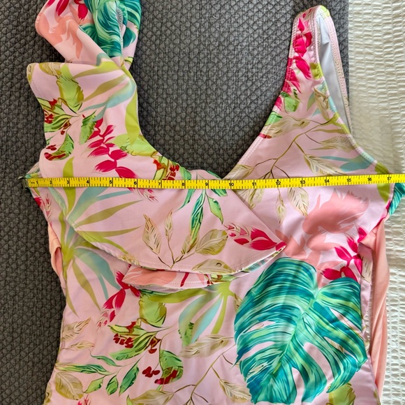 Pink Tropical Palm Bathing Suit - Picture 3 of 7